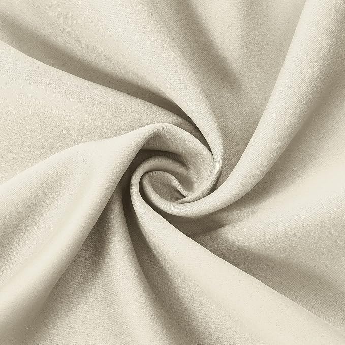 100% Blackout Curtains 40 x 63 Inch/Light Beige Curtains 2 Panels - Image 6