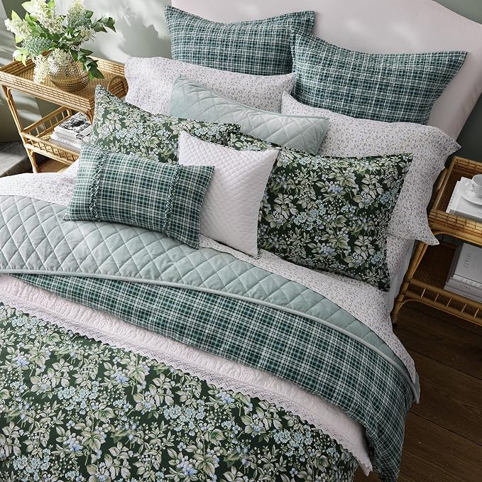 Laura Ashley - King Comforter Set, Soft & Reversible Cotton Bedding, Medium - Image 4