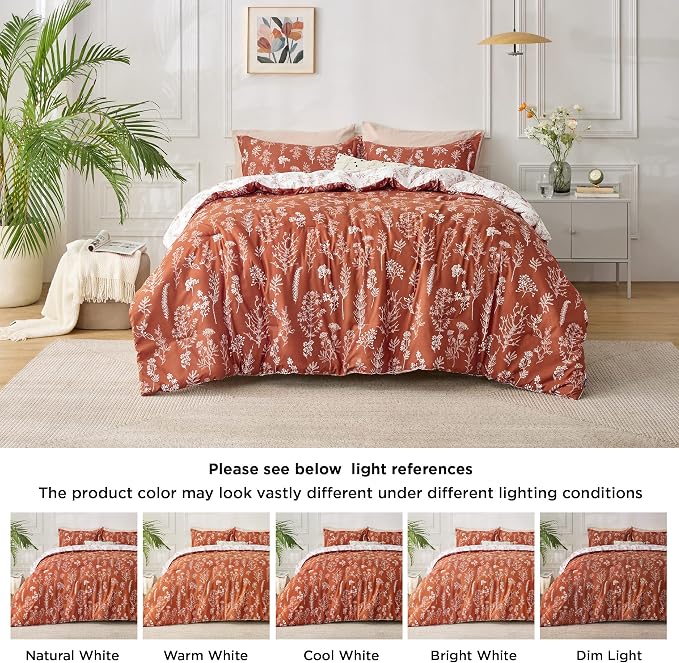 Bedsure Terracotta Queen Comforter Set - Image 6
