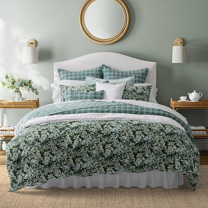 Laura Ashley - King Comforter Set, Soft & Reversible Cotton Bedding, Medium by Unknown