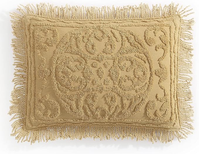 Beatrice Home Fashions Medallion King Cotton Chenille Sham, cozy plush 100% by BeatriceHomeFashions
