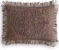 Beatrice Home Fashions Medallion Standard Cotton Chenille Sham, Chocolate | by BeatriceHomeFashions