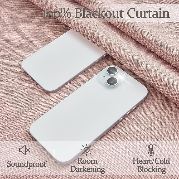 Blush Pink Double Layer Linen Pinch Pleated Curtains 90 Inches Long - Image 3