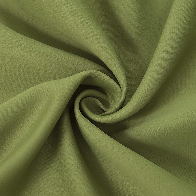 100% Blackout Curtains 52 x 63 Inch/Olive Green Curtains 2 Panels - Image 7