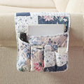 Brilliant Sunshine Vintage Indigo Roses Couch Armrest Cover, Armrest Organizer by BrilliantSunshine