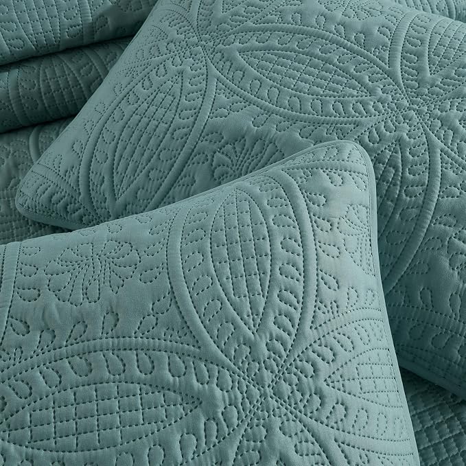 Chezmoi Collection Austin 3-Piece Oversized Bedspread Coverlet Set King - Image 8