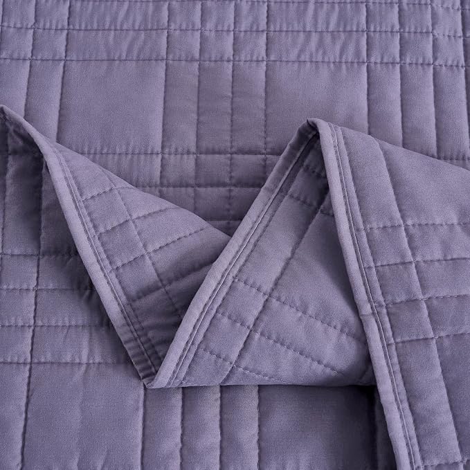 Chezmoi Collection Kingston Queen Size Bedspread Set, 3-Piece Dusty Purple - Image 7