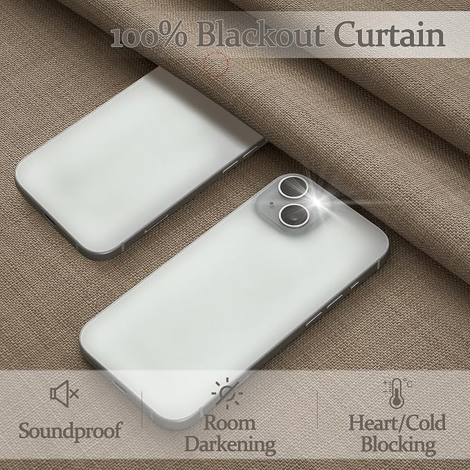 Extra Wide 70 Inch Natural Linen Double Layer Curtains 96 Inches Long - Image 3