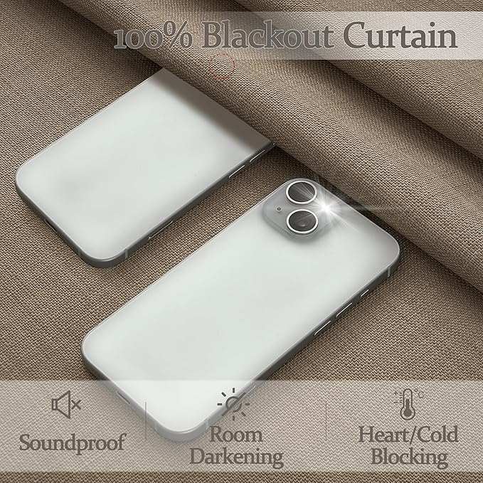 Extra Wide 70 Inch Natural Linen Blackout Bedroom Curtains 90 Inches Long 2 - Image 3