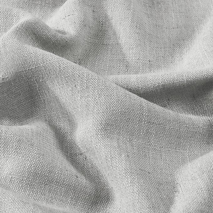 Vision Home Light Gray Pinch Pleated Full Blackout Curtains Linen Blended Room - Image 6