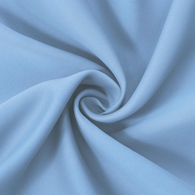 Sky Blue Thermal Blackout Curtains/42 x 72 Inch/Set of 2 Panels Room Darkening - Image 8