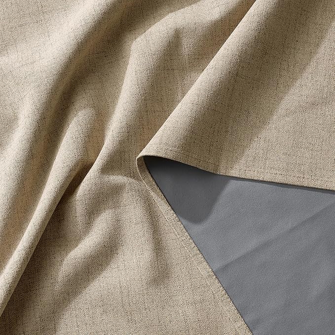 RYB HOME Linen Textured 100% Blackout Curtains 90 Inch Long - Image 7